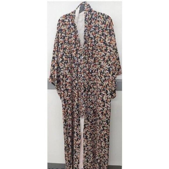 Japanese Women's Traditional YUKATA KIMONO JAPAN Blue Floral - Picture 3 of 5